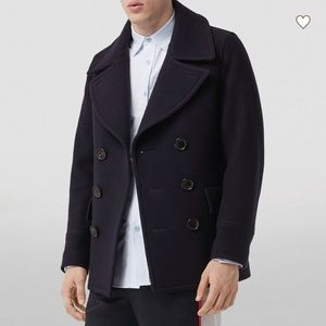 Burberry Dark Blue Double-Breasted Pea Coat